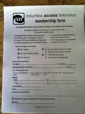 Membership form