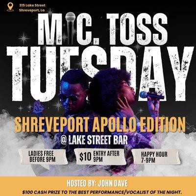 Mic Toss Tuesdays Shreveport Apollo Edition.