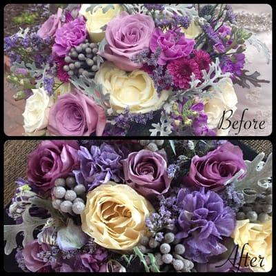 Fully preserved wedding bouquet