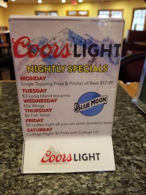 Nightly Lounge Specials