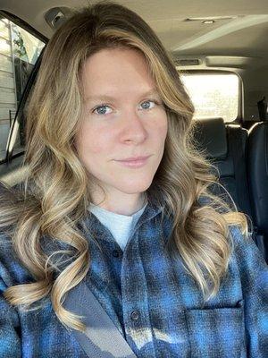 Jim curled my hair for me after the highlights were done.