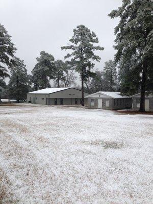 Snow at the camp