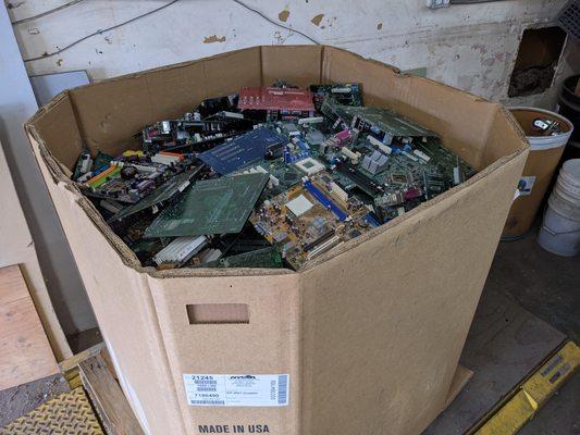 500lbs of Motherboards getting recycled.