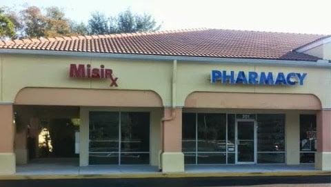 Misir Pharmacy storefront.  Located in the St. Andrews Square shopping center.