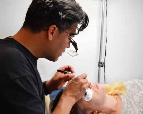 NYC's Christian Zamora. Guest Eyelash Master in Residence, Summer 2017