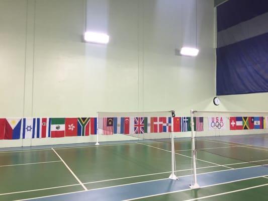 One of 8 badminton courts in here