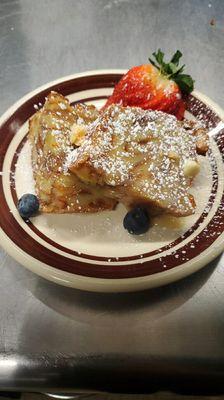 White chocolate bread pudding