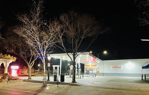 Gas station at night