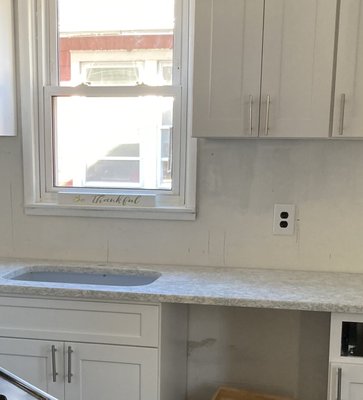 Cabinets and quartz counter