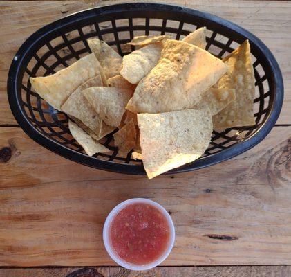 Complimentary chips and salsa