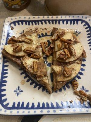 Almond butter maple pecan "French" toast