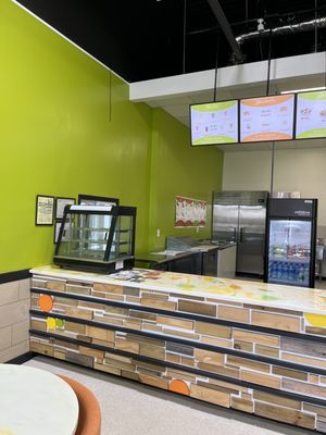 Front counter and menu