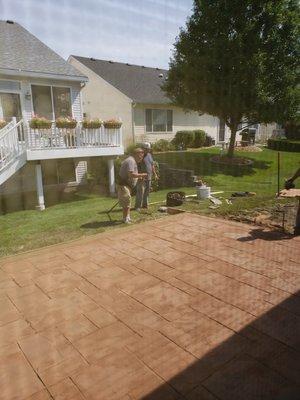 Douglas Trizzino and team working for perfection! We have installed a beautiful 14x30 stamped patio.Will post when completed so exciting!!