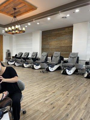 Pedicure chairs.