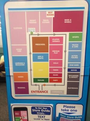 Store Guide - Handy guide given the cluttered store layout. Shows each major category/department & location of service areas.