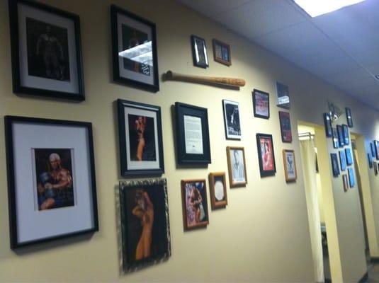 Their wall of Famous Sports Hero's that are their clients! COOL!!