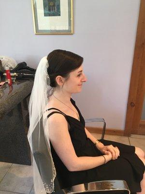 Wedding hair with Veil by Eve Whittington