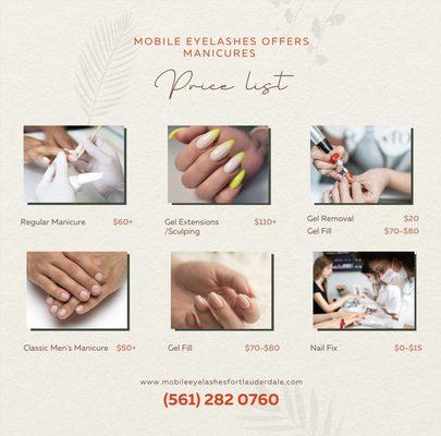 We are offering mobile manicures as well!