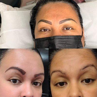 Before and after Powder Brows