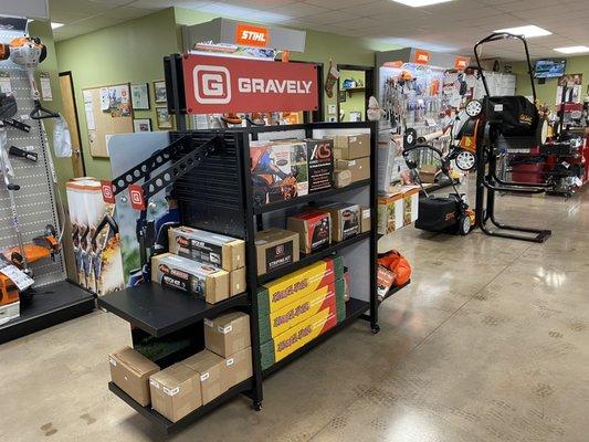 New Gravely accessories display