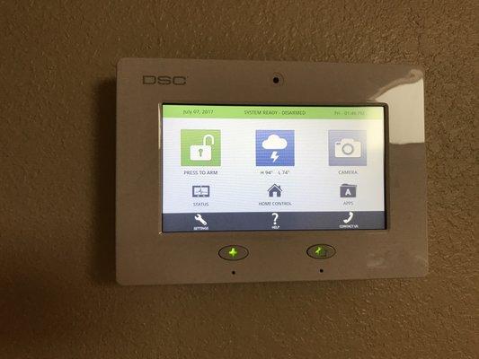 DSC Touch. Touch screen, capable of home automation.