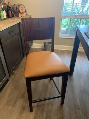 After of our stools (child proof vinyl)