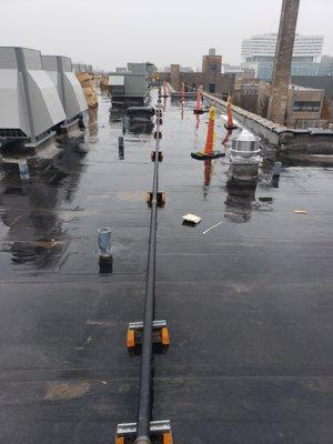 Roof top gas piping system