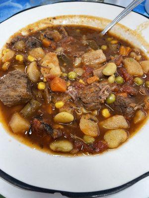 Homemade vegetable beef soup