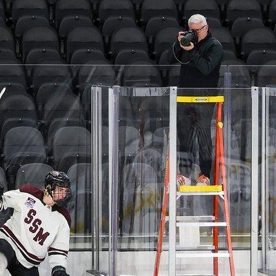 Dean shoots the Finals in the 2023 USA Hockey National Championships at Tech CU Arena in San Jose.