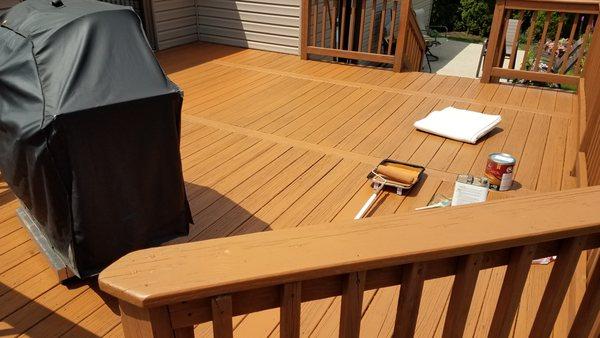 Staining of Deck + Rails