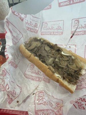 Steak Cheese and Mushroom sub