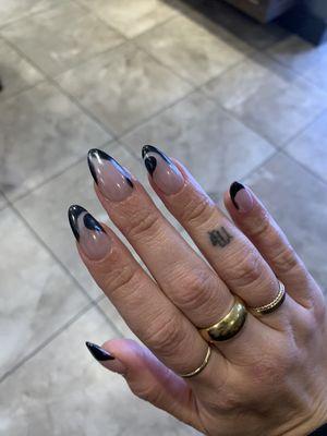 Gel X with chrome manicure