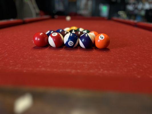 We offer billiards for all to come and enjoy a game for $1.