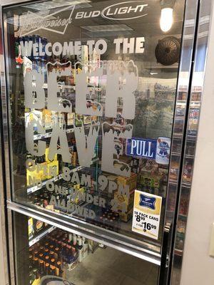 Our Beer Cave! Stocked with both craft and domestic beers