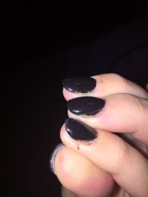 absolutely pissed that after $50 my nails look like this. picture was taken immediately after the appointment.