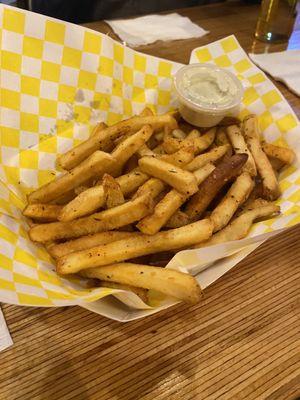 Hand cut fries with homemade ranch!