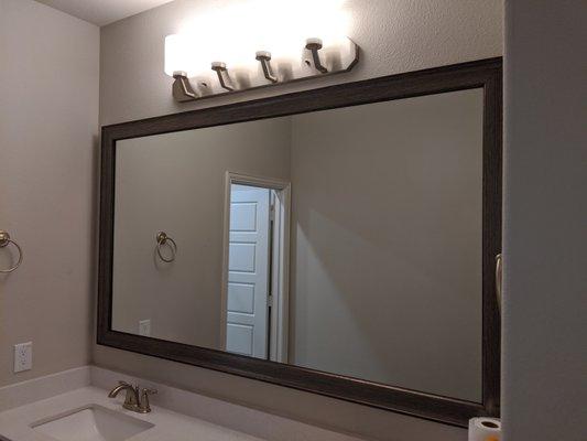 Custom Framed Mirror - Composite Frame with Pewter Finish