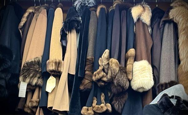 Fur selection from casual to formal wear.