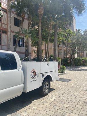 Condominium cleaning..located irrigation line leak