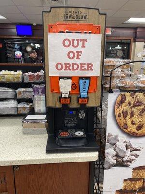 Cold coffee machine out of order (ongoing problem!)