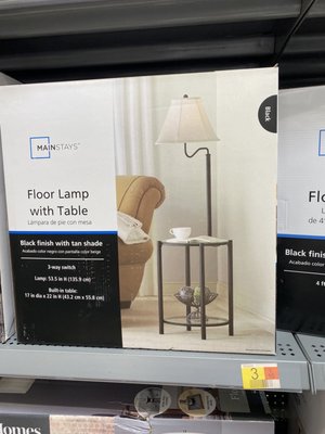 Lamp and table.