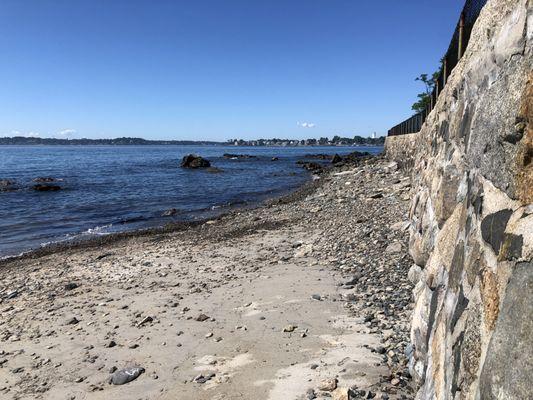 Stony beachfront in shared Beverly/Salem waters.