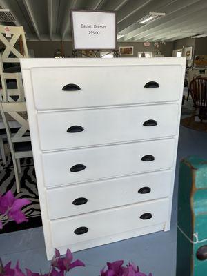 A lovely white Drexel dresser gives the Florida Living lifestyle in seconds