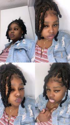 Faux locs w/barrel twist $100