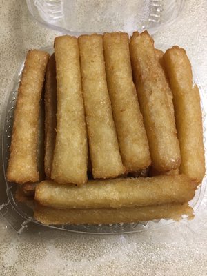 Fried yuca--you get SO many for one serving and they're delicious.