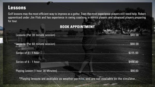 Book your Appointments now for Golf Lessons