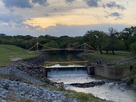 One of the most famous bridges in Kansas, the swinging footbridge in Riverside Park, featured in the 1955 movie "Picnic".