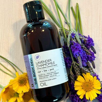 Lavender Chamomile Body Oil to nourish dry skin and calm the senses