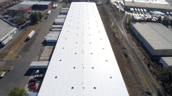 Turned a metal roof into a Firestone TPO roof and added skylights.