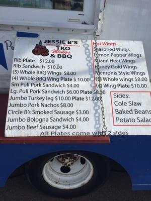 Menu.  Note:  Wings only come one way.  Delicious